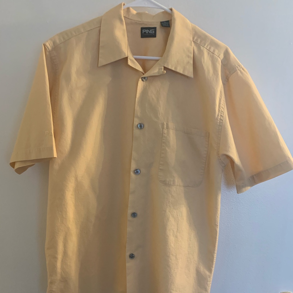 Mens Ping Brand Yellow Short Sleeve Shirt